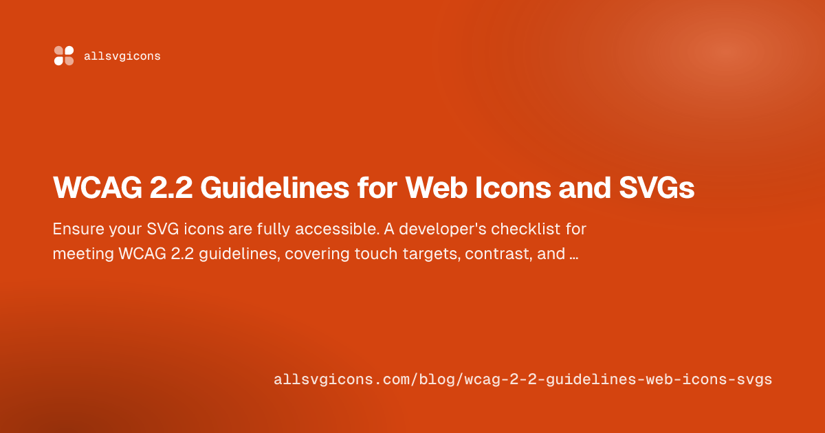 WCAG 2.2 Guidelines for Web Icons and SVGs